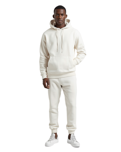 Conjunto de Sudadera de Cuello Redondo de Color Sólido para Hombre, Chándal Holgado de Longitud Completa con Bolsillos Laterales y Cierre con Cordón, Ropa Casual de Otoño - Product Image 5