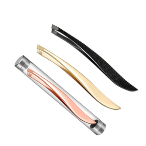 GETUP BROSONS IMPEX Pince à épiler sourcils en acier inoxydable à pointe incurvée et inclinée, plaquée or, durable, prise en main fine, outil de maquillage de luxe, 9,5 cm - Product Image 3