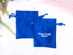 Bolsa de Joyería Ligera Hecha a Mano en India, con Cordón de Satén, Logotipo Personalizado, Bolsas de Regalo de Boda con Impresión en Seda, Envase de Embalaje - Product Image 5