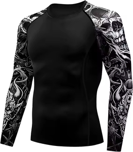 Best Quality Plain Long Sleeve Rash Guard for Men Breathable Stylish Spandex/Nylon 280g Eco-Friendly Anti-Bacterial OEM Service - Product Image 1