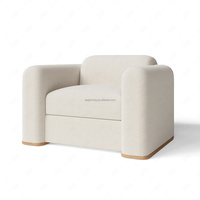 Fauteuil simple en tissu Sageliving, style moderne minimaliste, mobilier de luxe pour salon, rembourré, couleur et taille personnalisables, pour la maison et l'hôtel