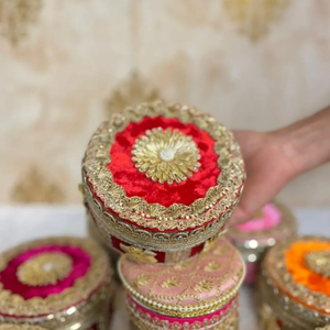 Boîte Cadeau Ronde en Velours Ethnique Premium, Boîte Décorative pour Mariages, Festivals, Bijoux, Emballage de Fruits Secs, Multicolore - Product Image 4