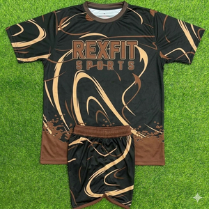 OEM Service <b>Custom</b> Logo OEM Printed Sportswear Set Lightweight Training Shirt Shorts Set Men Performance Apparel <b>Uniform</b> - Product Image 5