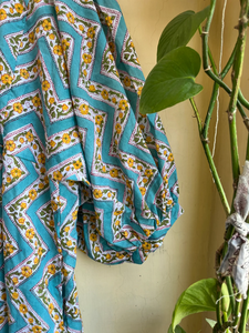 Vestido largo de algodón con cuello redondo y manga larga, estampado a mano, estilo túnica india, para mujer, ideal para el verano 2026. - Product Image 4