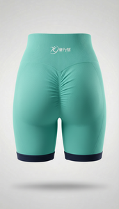 กางเกงขาสั้นออกกำลังกายเอวสูง ยกกระชับสะโพก สำหรับโยคะ ฟิตเนส ปั่นจักรยาน เอวยางยืด แห้งเร็ว ระบายอากาศได้ดี - Product Image 5