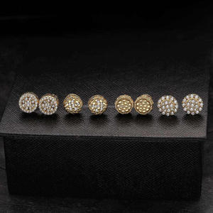 Boucles d'oreilles en diamant Moissanite de qualité supérieure, argent sterling 925 plaqué or, bijoux de luxe brillants de créateur - Product Image 1