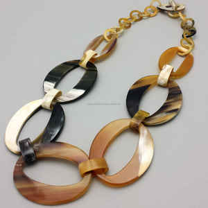 Collar de cuerno de búfalo de alta calidad, collar de cuerno Natural de Color miel ámbar, joyería de cuerno de búfalo para mujer, moda de FWE - Product Image 1