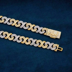 Collier cubain Viral Infinity, bijoux fins, pendentifs et breloques, finition rhodium S925, bijoux en moissanite - Product Image 2
