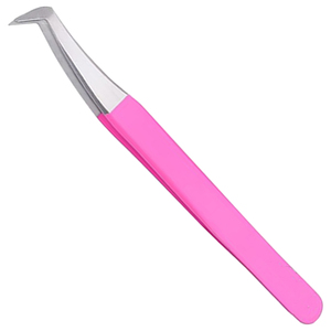 Pince à cils en acier inoxydable en forme de L, pince d'isolation pour extensions de cils OEM, outil de préhension pour cils, pince à cils volume - Product Image 1