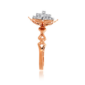 Luxury Rose Gold Plated Floral Cluster <b>Cubic</b> <b>Zirconia</b> <b>Ring</b> for Women Elegant <b>Wedding</b> Engagement Anniversary Jewelry - Product Image 3
