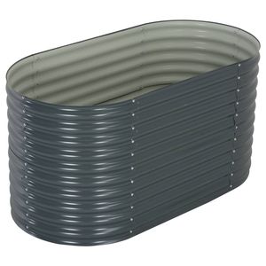Bac à fleurs surélevé en acier galvanisé gris 63 x 31,5 x 31,9 pouces - Product Image 4