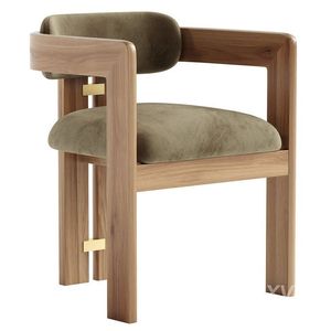 Modern <b>Upholstered</b> Dining <b>Chair</b> With Wood Frame Velvet Seat And Armrests For Hotels Bars And Restaurants - Product Image 3