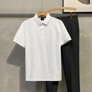 Polo de Manga Corta para Hombre, Tejido Sorona de Secado Rápido, 100% Poliéster, Diseño Casual de Color Sólido con Logotipo Frontal - Product Image 3