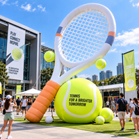 Raquette de tennis gonflable géante, décoration publicitaire personnalisée pour événements sportifs, affichage pour centres commerciaux et festivals