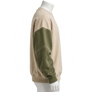 Sweat-shirt pour homme à épaules tombantes, fabriqué en tissu molletonné doux en coton, coupe ample, col rond côtelé, épaules décontractées, élastique - Product Image 4