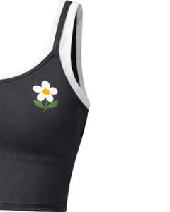 Conjunto de dos piezas para mujer: top corto color carbón y minifalda, bra deportivo sin mangas, ideal para yoga, gimnasio, fitness, casual, verano. - Product Image 4