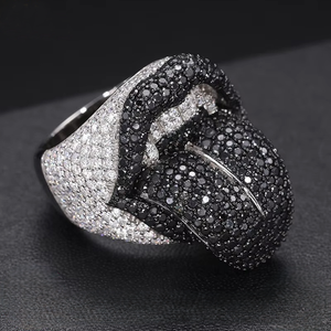 Men's Platinum Black Rhodium Plated Diamond <b>Ring</b> Round Brilliant Cut Natural Hiphop Style Everyday Wear GIA Certified - Product Image 3