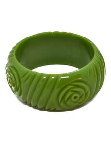 Bracelet en résine naturelle sculpté à la main, style indien, coloré, design vintage - Product Image 2