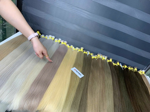Produit phare : Extensions de cheveux naturels Super Double Drawn, cheveux vietnamiens bruts, 100g, lisses naturels, toutes couleurs, 55 cm de long - Product Image 2