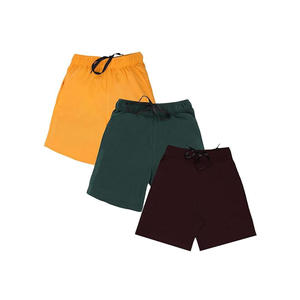 Shorts Bermuda en Coton Rose pour Enfants, Taille Mi-Haute Élastique, Couleur Unie, Tissé Respirant, Style Décontracté - Product Image 1