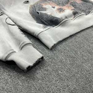 Sudadera con Capucha Extra Grande para Hombre, Estilo Desgastado por el Sol, con Detalles Desgastados y Acabado Vintage Streetwear - Product Image 6