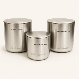 Minimalist Stainless Steel <b>Candle</b> Jars With Lids Wholesale Custom Logo Metal <b>Candle</b> Vessel Brushed Steel Empty Containers - Product Image 1