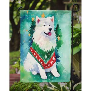 Bandera de jardín de Navidad samoyedo Bandera de buzón decorativa multicolor y ilustraciones de Patio para patio y césped para macizos de flores - Product Image 3