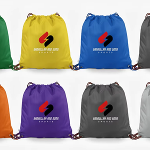 Lightweight Drawstring Backpack Durable Fabric Gym Sports <b>Bag</b> with Custom Logo for Daily Use - Product Image 5