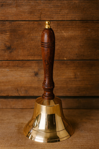 <b>Brass</b> Hand <b>Bell</b> with Wooden Handle Round Decorative <b>Bell</b> for Home Decoration Antique Style - Product Image 5