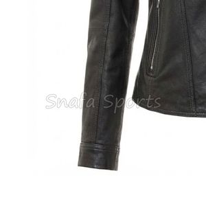 Chaqueta Corta Elegante de Cuero Sintético Negro para Primavera/Invierno, Ligera y Transpirable, Estilo Urbano - Product Image 4