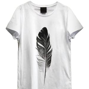 T-shirt décontracté 100% coton sérigraphié pour femmes O Neck Anti-Pilling Logo Decoration Contrast Printed Women's TShirt - Product Image 2