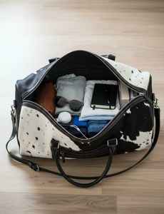 Bolsa de Viaje Clásica de Cuero Genuino con Pelo, Fabricante OEM LHODB-0053 - Product Image 3