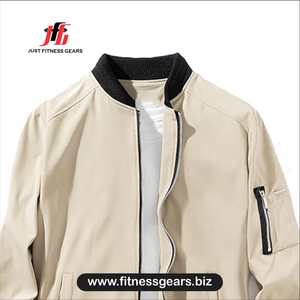 Men's <b>light</b> blue bomber <b>jacket</b> Zipper closure casual wear Windproof autumn <b>jacket</b> Men's casual bomber <b>jacket</b> - Product Image 3
