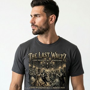 Camiseta Vintage Estética para Hombre, Diseño Personalizado de Zombie, Estampado Memento Mori, 100% Algodón, Camiseta de Alta Calidad Estilo Urbano - Product Image 1
