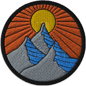 Patch brodé circulaire avec motif montagne et soleil, badge en tissu à coudre pour accessoires vestimentaires - Product Image 4