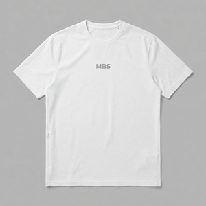 Camiseta MBS_Kinetic_Tech-Box_Tee para Hombre, Blanca, Manga Corta, Cuello Redondo, Corte Holgado, Lavado Enzimático, 100% Algodón, Estilo Casual Vintage - Product Image 1