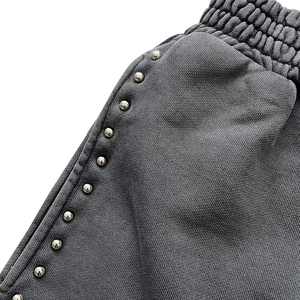 Pantalones Cortos de Chándal para Hombre, Estampados Personalizados por el Fabricante, de Talla Grande, Largos hasta la Rodilla, Rotos, Desgastados, Holgados, Vintage, con Lavado Ácido - Product Image 4