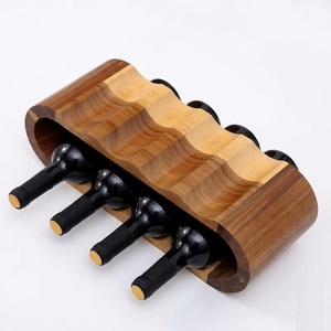 Support à vin de comptoir en bois d'acacia massif de qualité supérieure, moderne, pour 6 bouteilles, idéal pour la maison, la cuisine ou le bar – Meilleur prix - Product Image 5