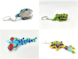 Bead Bird KeychainMexican Parrot Hummingbird <b>Key</b> Holder - Product Image 2