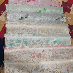 designer multi colored brocade fabric - Product Image 1