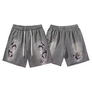 กางเกงขาสั้นสตรีทแวร์สั่งทำขายส่ง กางเกงออกกำลังกายผู้ชาย กางเกงผ้าฝ้ายลำลองลายพิมพ์ กางเกงผู้ชายผ้าฝ้าย 100% ระบายอากาศได้ดี - Product Image 5