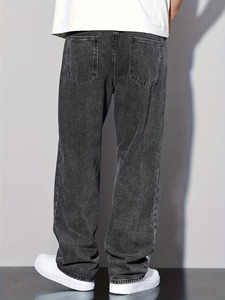 กางเกงยีนส์ทรงหลวมผู้ชาย GALLERY FADE รุ่น Loose Men Slant Pocket Straight Leg สีเทา/สีดำ ผ้าเดนิมเทียม ทรง Baggy สไตล์วินเทจ - Product Image 2