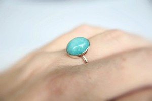 Anillo de Amazonita Natural en Plata de Ley 925, Anillo de Piedras Preciosas Hecho a Mano para Mujer, Joyería al por Mayor, Anillo de Amazonita Natural - Product Image 5