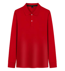 Polo de Manga Larga para Hombre, Color Sólido, Tejido de Punto, Estilo Casual, Azul, Corte Regular - Product Image 4