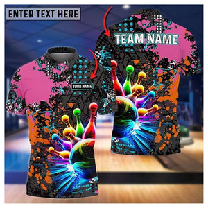 Camisetas de Boliche Personalizadas para Hombre, Camisetas Polo de Boliche con Nombre Personalizado, Elegante Jersey de Boliche con Cierre de Cremallera, Regalo Único para Boliche - Product Image 5