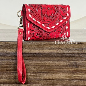 New Pattern Luxury Brand Floral Western Style Genuine Cowhide Leather Famous Cowgirl Wallet <b>Wristlet</b> Clutch for Travel Organizer - Product Image 1