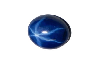 Zafiro Azul Estrella Ovalado de 11x14mm, 8 Quilates, Creado en Laboratorio, Cabujón Pulido con Efecto de Estrella de 6 Puntas para Joyería - Product Image 2