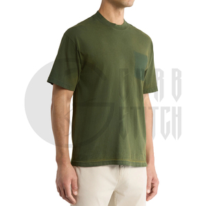 Camiseta Oversize Personalizada con Bolsillo, Algodón Pesado, Hombro Caído, Estilo Urbano, Fabricante OEM ODM, Venta al por Mayor - Product Image 3