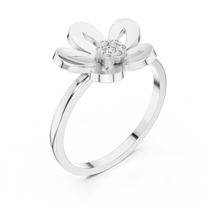 Anillo solitario minimalista de oro amarillo macizo de 14k con diamante redondo de talla brillante para mujer, ideal para compromiso, aniversario o regalo de boda. - Product Image 5