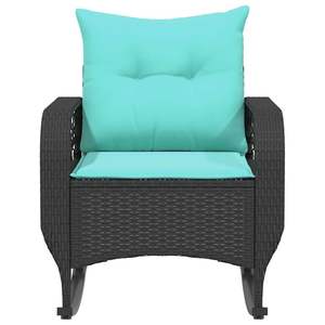 Chaise à bascule de patio en turquoise noir pour usage extérieur - Product Image 4